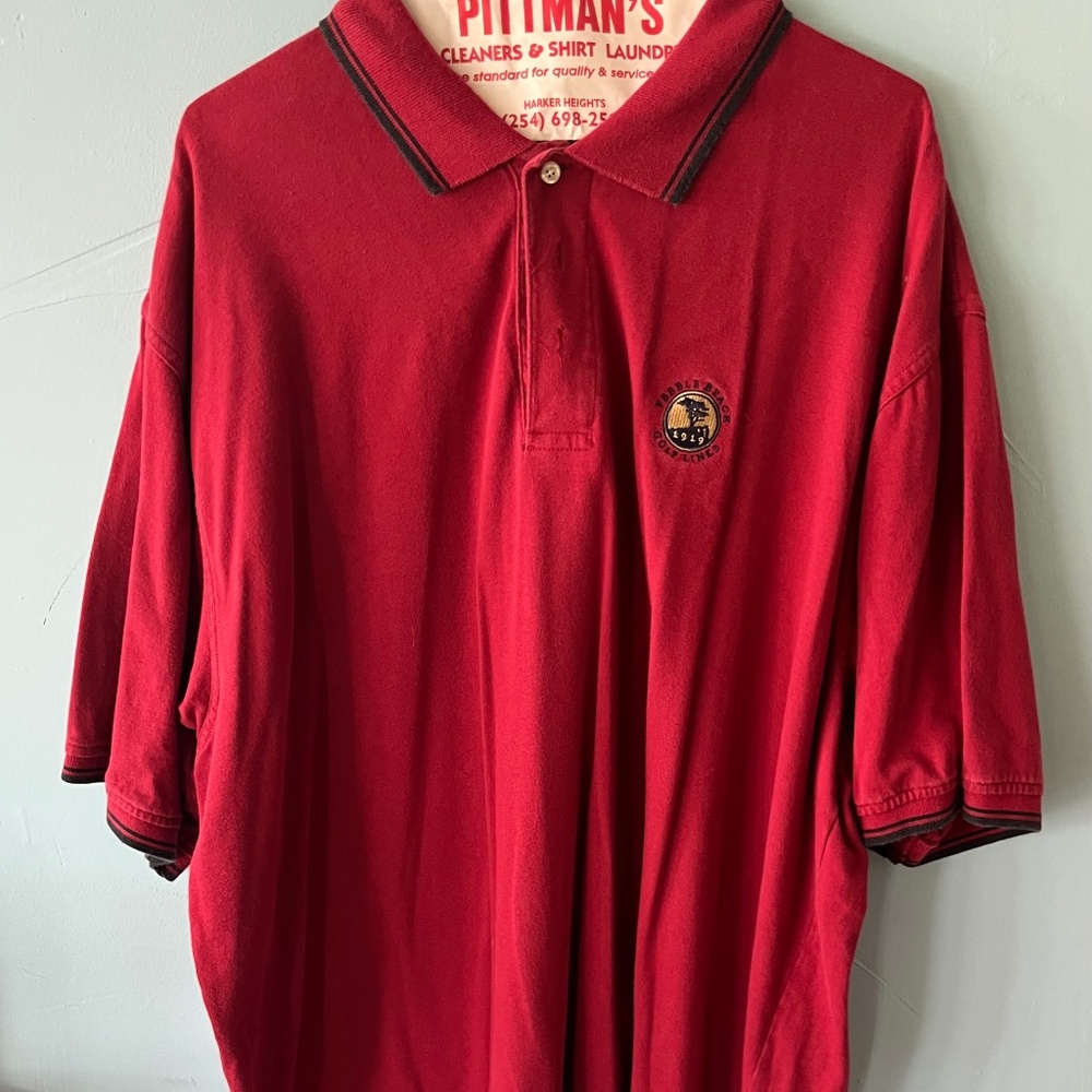 PGA Tour Pebble Beach Golf Links Men’s Red Polo Size XXL